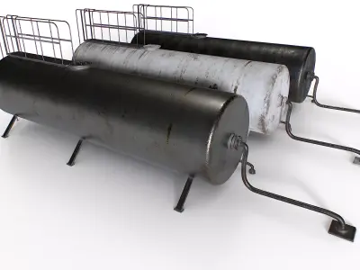 Old industrial metal tank Low-poly 3D model