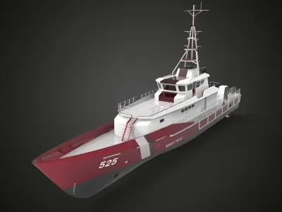 Fast Patrol Boat 30 Meters Low-poly 3D model