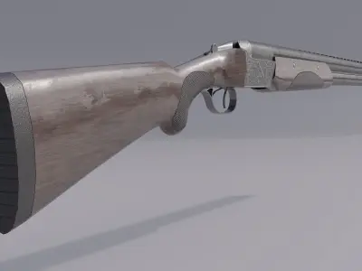 TOZ-34 Vertical Double-barreled shotgun Low-poly 3D model