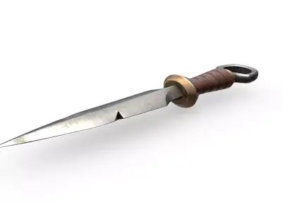 Medieval Dagger Authentic 3D Model for Historical Visualizations 3D model