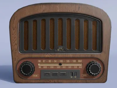 Old Radio Free low-poly 3D model