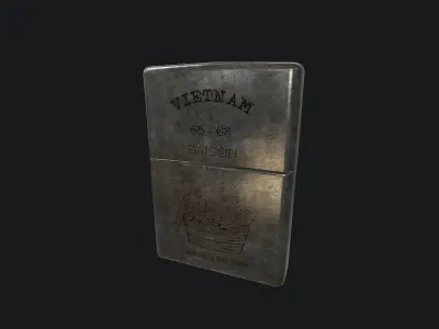 Zippo metal lighter Low-poly 3D model