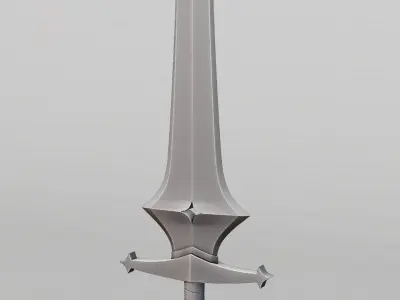 Low Poly RPG Fantasy Star Sword 3D model Low-poly 3D model