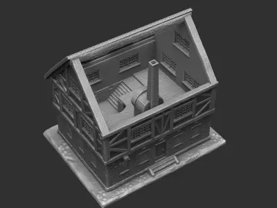 Medieval house 3D print model