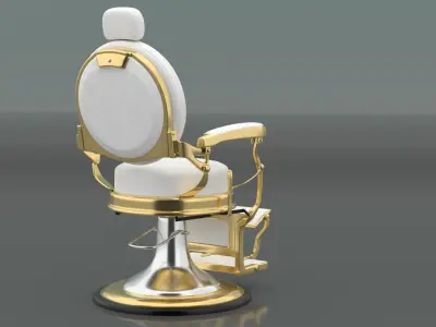 Alesso Professional Barber Chair white 3D model
