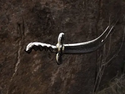 Low Poly Arabic Islamic Religious Shia Sword Zulfiqar Low-poly 3D model