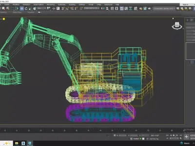 Excavator Mining 3600 Low-poly 3D model