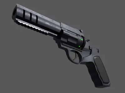 Revolver Gun Low-poly 3D model purchase