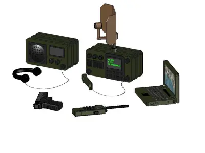 MILITARY RADIO SET 3D print model