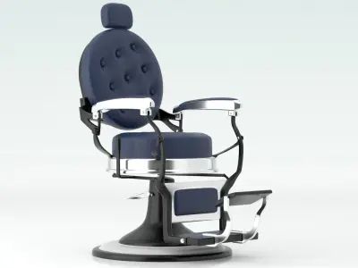 Alesso Professional Barber Chair blue 3D model