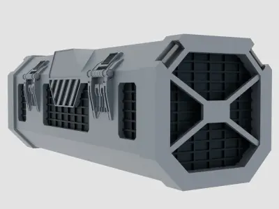 Kyber Crystal Container Imperial Color Scheme Low-poly 3D model