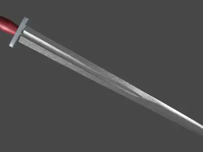 Excalibur sword with Xyphos handle Low-poly 3D model