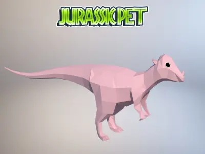 Pachycephalosaurus jurassic pet Low-poly 3D model