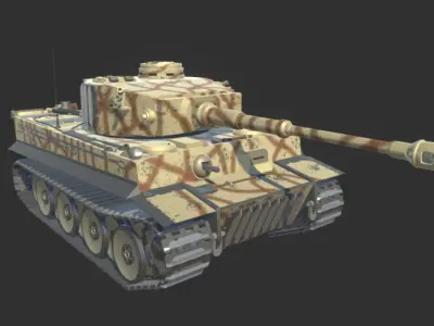 Tiger H1 Low-poly 3D model