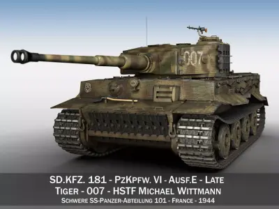 Panzer VI - Tiger - 007 - Late Production 3D model