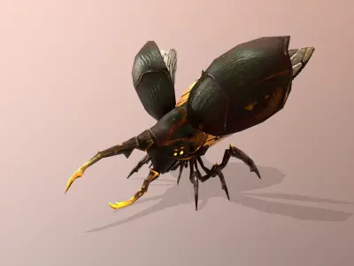 Herc Beetle Low-poly 3D model