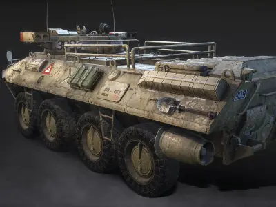 BTR Style Armored Personnel Carrier 8x8 - Game Ready PBR Low-poly 3D model