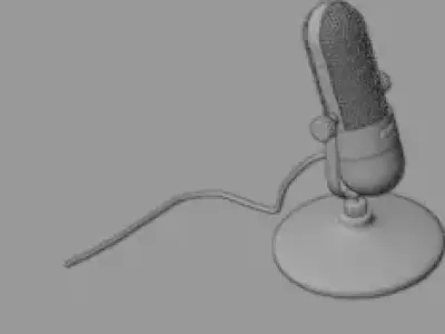 Microfono Vintage 3D model