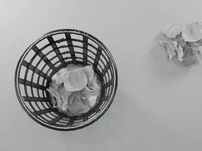 Antique trash can Low-poly 3D model