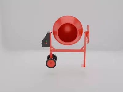 Concrete Mixer Game Ready 3D Model Free low-poly 3D model