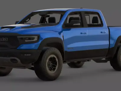 2021 Ram 1500 TRX 3D Model  The Ultimate Off-Road Pickup Low-poly 3D model