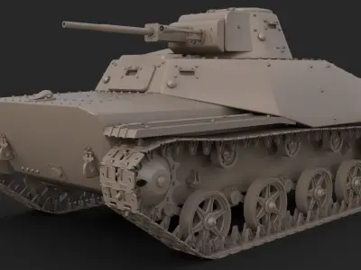 Tank T 40  Clay Mental Ray 3D model