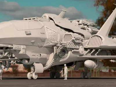 Aircrart fighter jet 3D model
