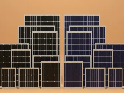 Solar Panels Collection Low-poly 3D model