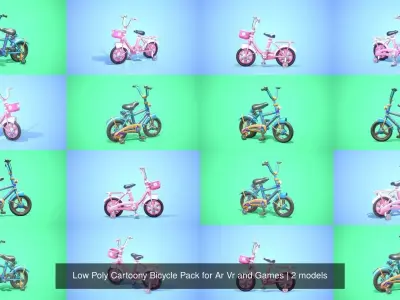 Low Poly Cartoony Bicycle Pack for Ar Vr and Games purchase