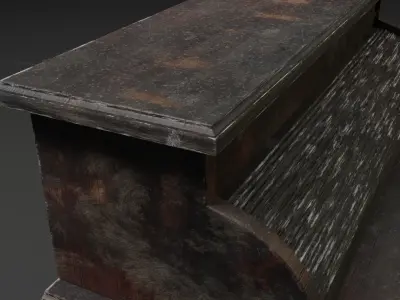 Old kitchen bread box 3D model