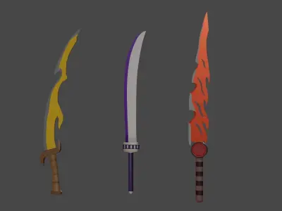 Fantasy Sword Pack Free low-poly 3D model