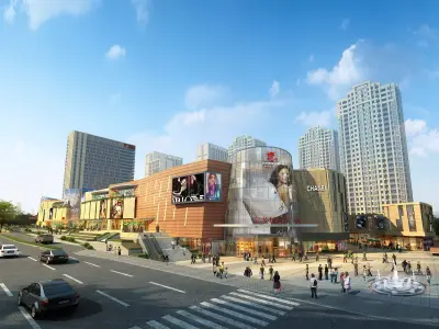 3Dmax fashion city commercial square building 339 3D model