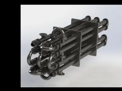   Double Pipe Heat Exchanger     HAIRPIN  3D model