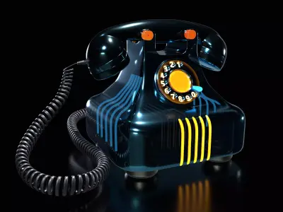 Landline telephone Low-poly 3D model
