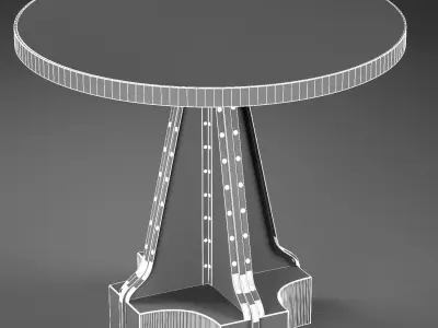 French Column Table in the industrial style 3D model
