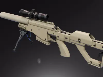 Truvelo Amris Rifle Low-poly 3D model