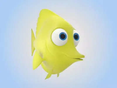 Yellow Tang Fish 3D model