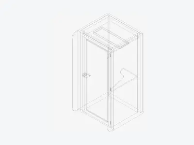 Booth - Simplicity - Phone Booth Low-poly 3D model
