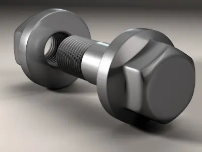 Nut and bolt 3D model by yaschan