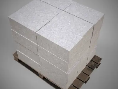 The collection is a low-poly 3D model pallet with block Low-poly 3D model