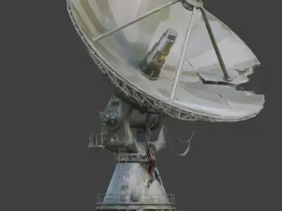 Abandoned High Tech Military Radar Dish 3D Model Low-poly 3D model