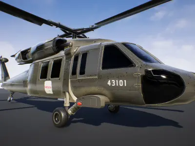 UH60M Blackhawk Low-poly 3D model