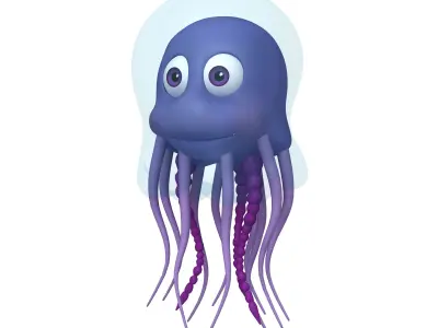 Jellyfish Cartoon 3D model purchase