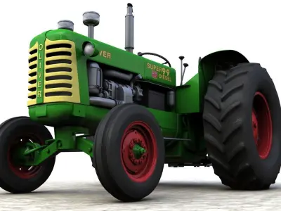 Oliver Super 99 Tractor 1954 3D model