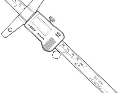 Digital Depth Gauge 3D model