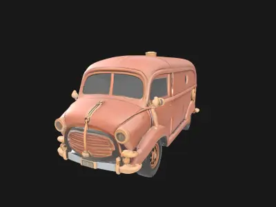 Steampunk Van 3D Model RetroFuturistic Victorian Era Low-poly 3D model