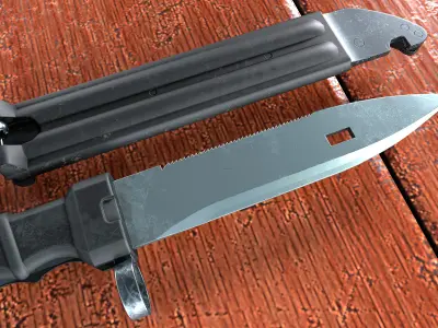 Bayonet AK-74M  Low-poly 3D model
