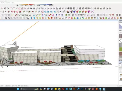 Main entrance commercial building 3D model