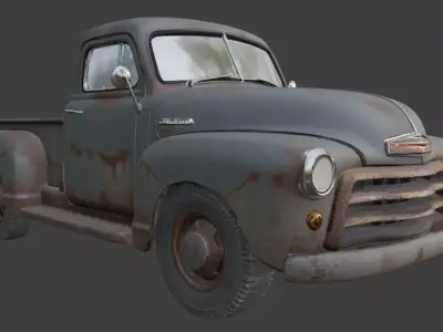 Vintage Rusty Pickup Truck 3D Model Realistic Old  3D model