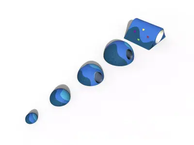 Wave half sphere Free 3D model